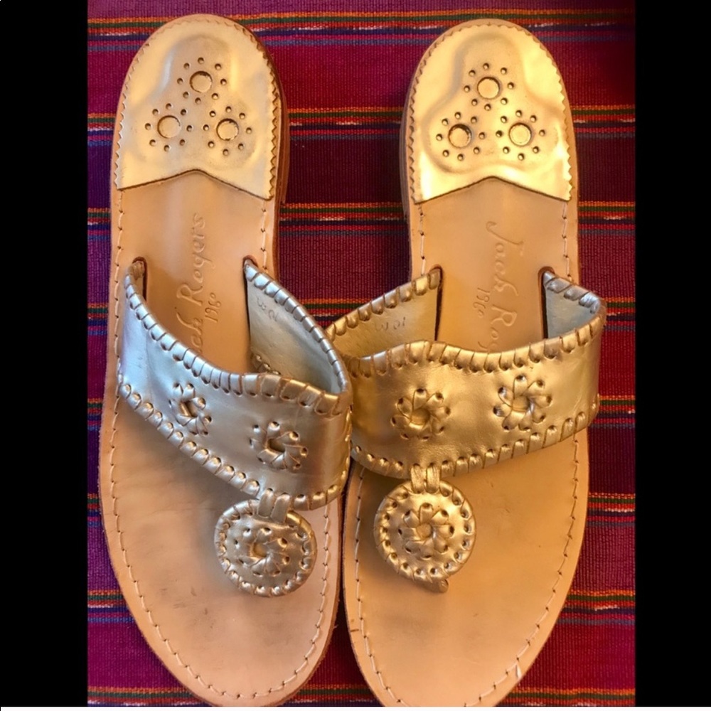 Gold Jack Roger Sandals 10